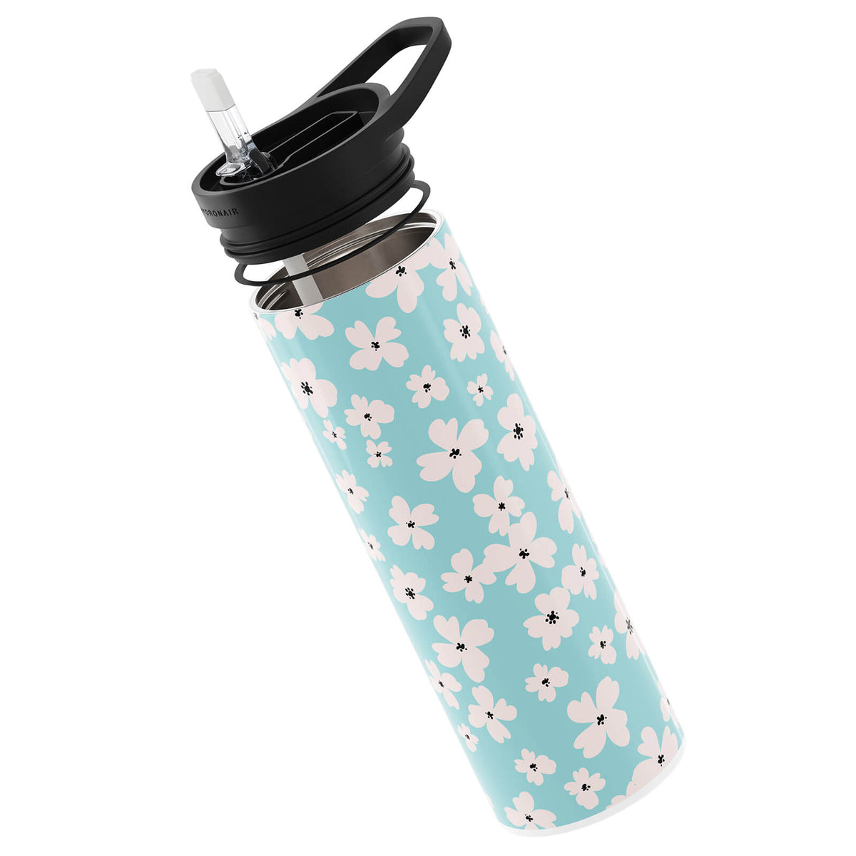 Hydronair 560ml Blue Floral Print Reusable Bottle