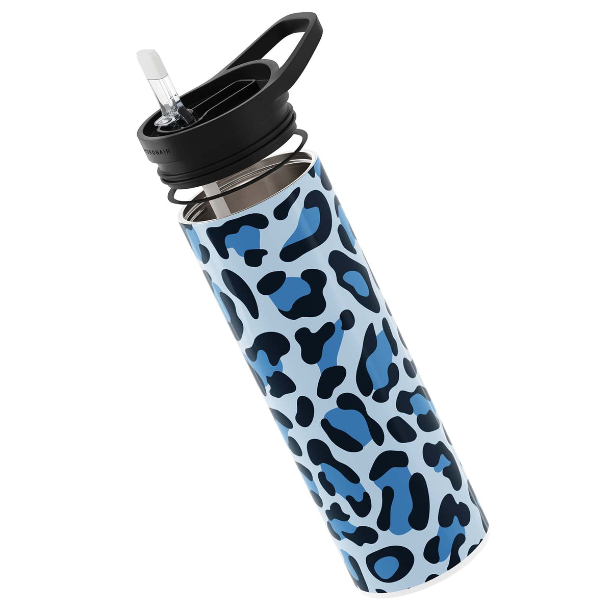 Hydronair 560ml Blue Leopard Print Reusable Bottle