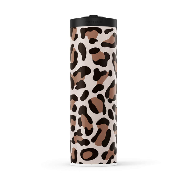 Hydronair 560ml Brown Leopard Print Water Bottle