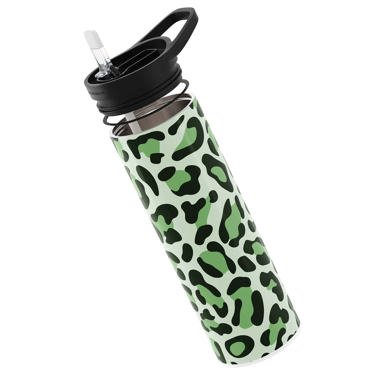 Hydronair 560ml Green Leopard Print Reusable Bottle