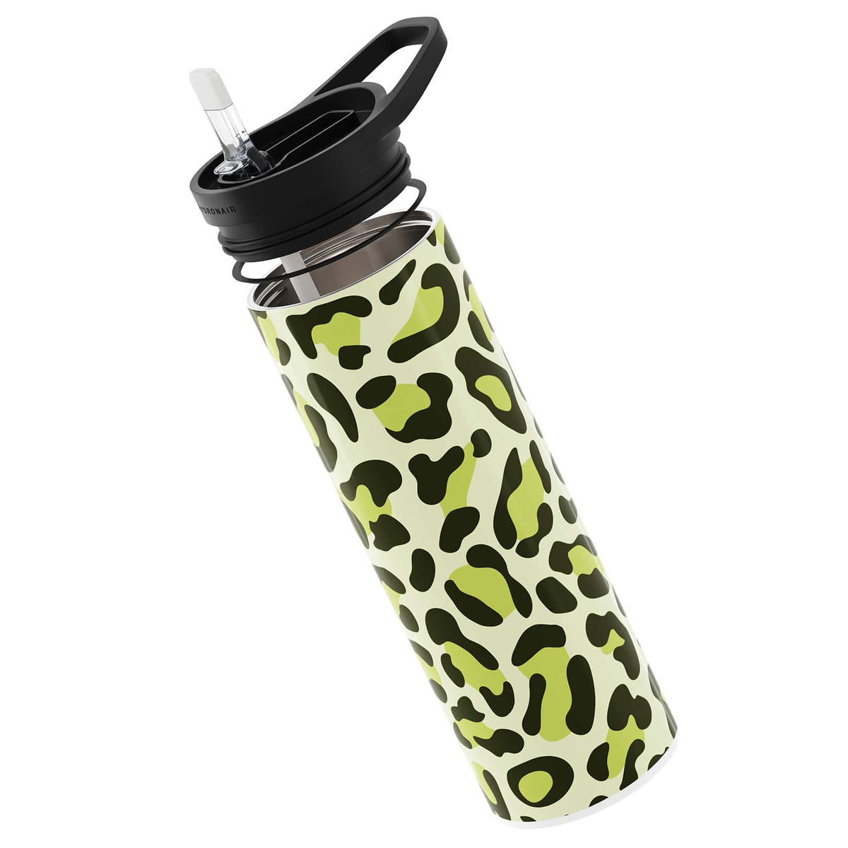 Hydronair 560ml Green Leopard Print Reusable Bottle