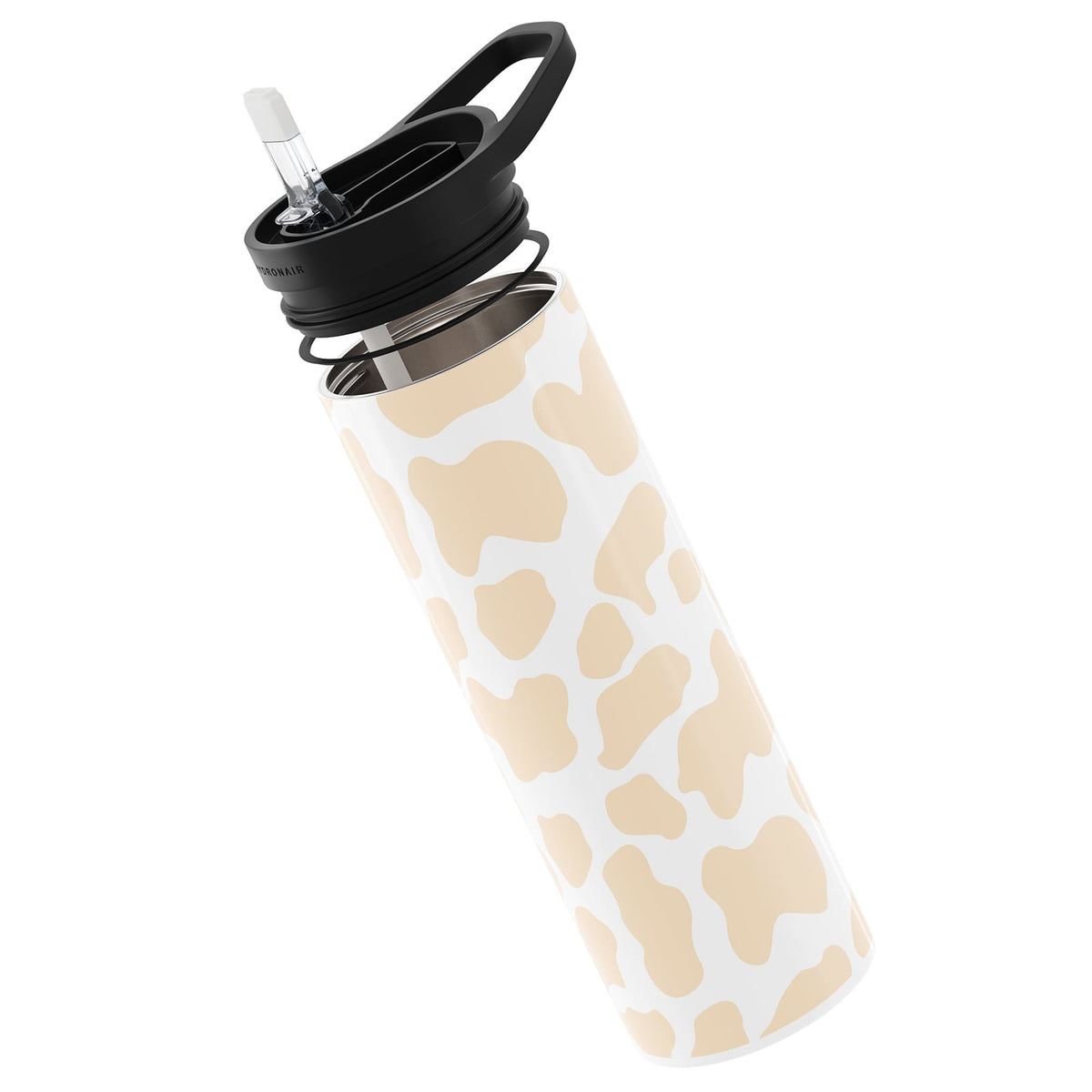 Hydronair 560ml Orange Cow Print Reusable Bottle