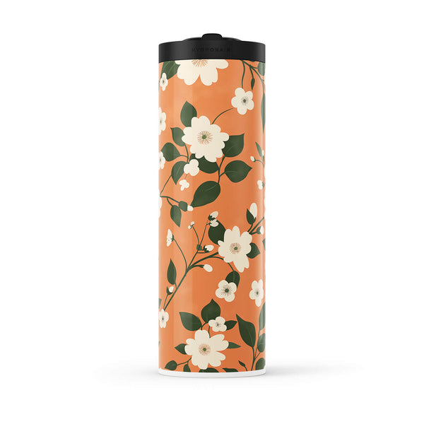 Hydronair 560ml Orange Floral Print Water Bottle
