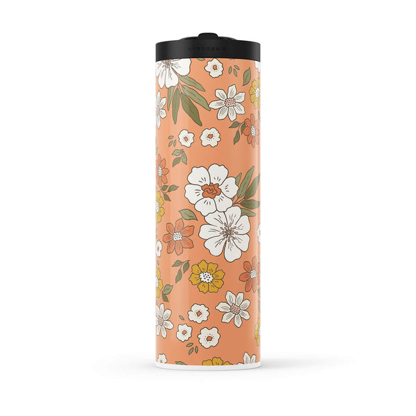 Hydronair 560ml Orange Floral Print Water Bottle