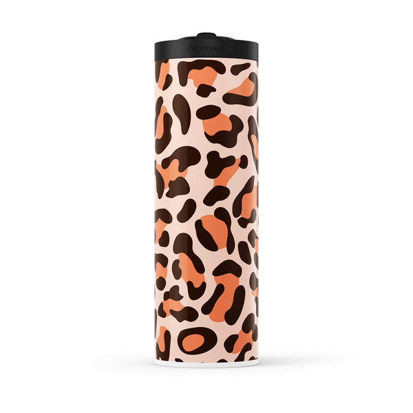 Hydronair 560ml Orange Leopard Print Water Bottle