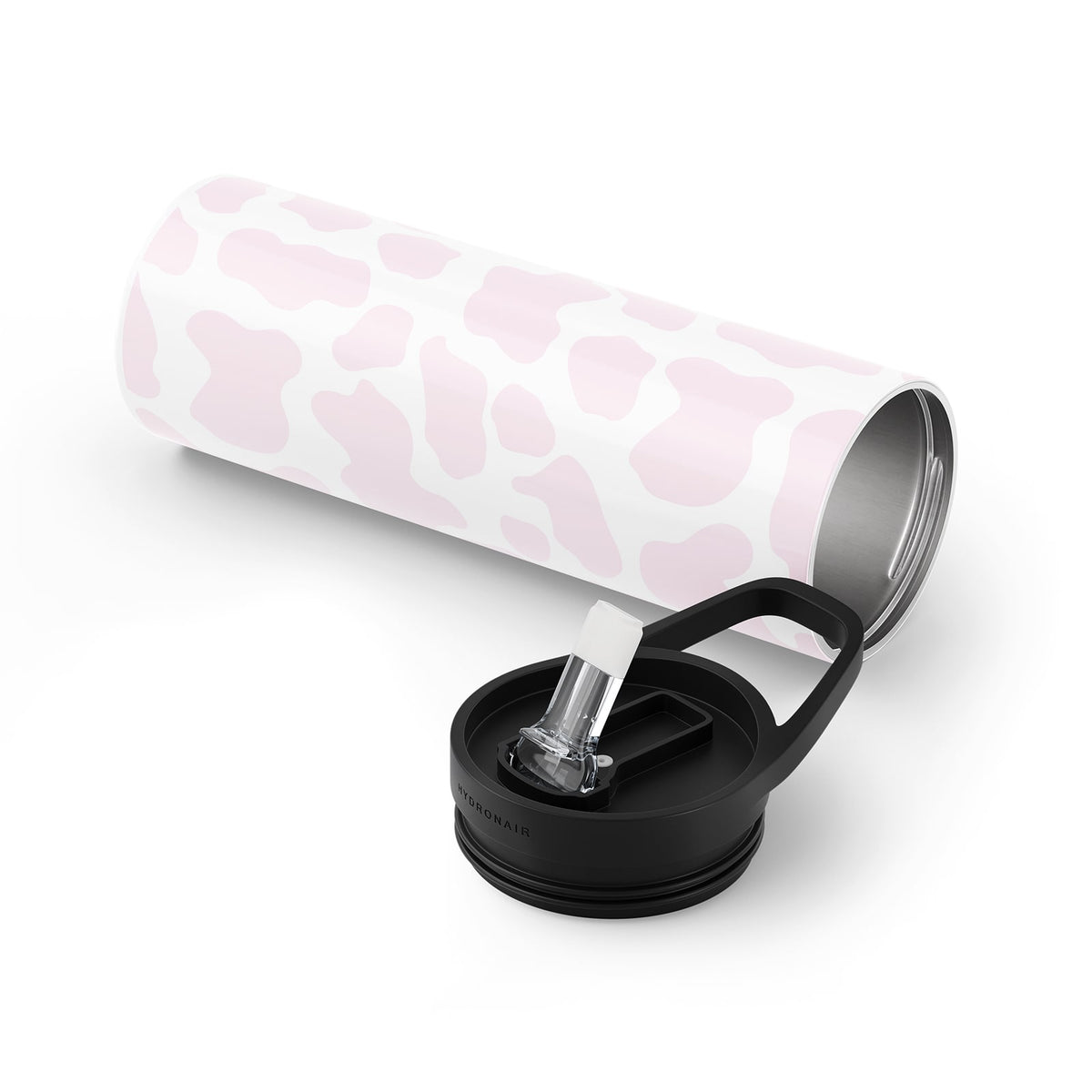 Hydronair 560ml Pink Cow Print Bottle