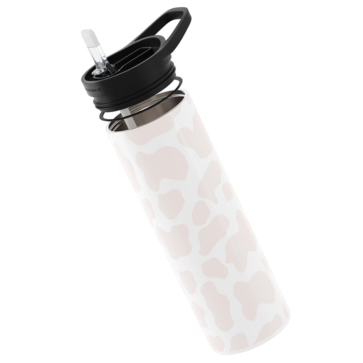 Hydronair 560ml Pink Cow Print Reusable Bottle