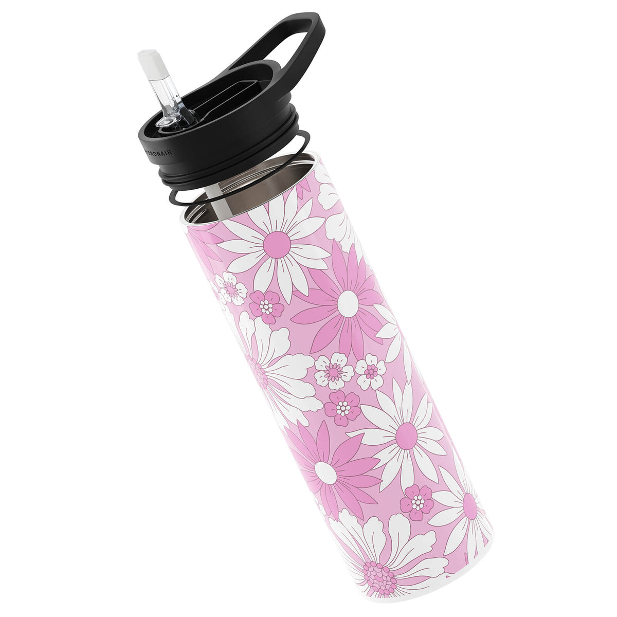 Hydronair 560ml Pink Floral Print Reusable Bottle