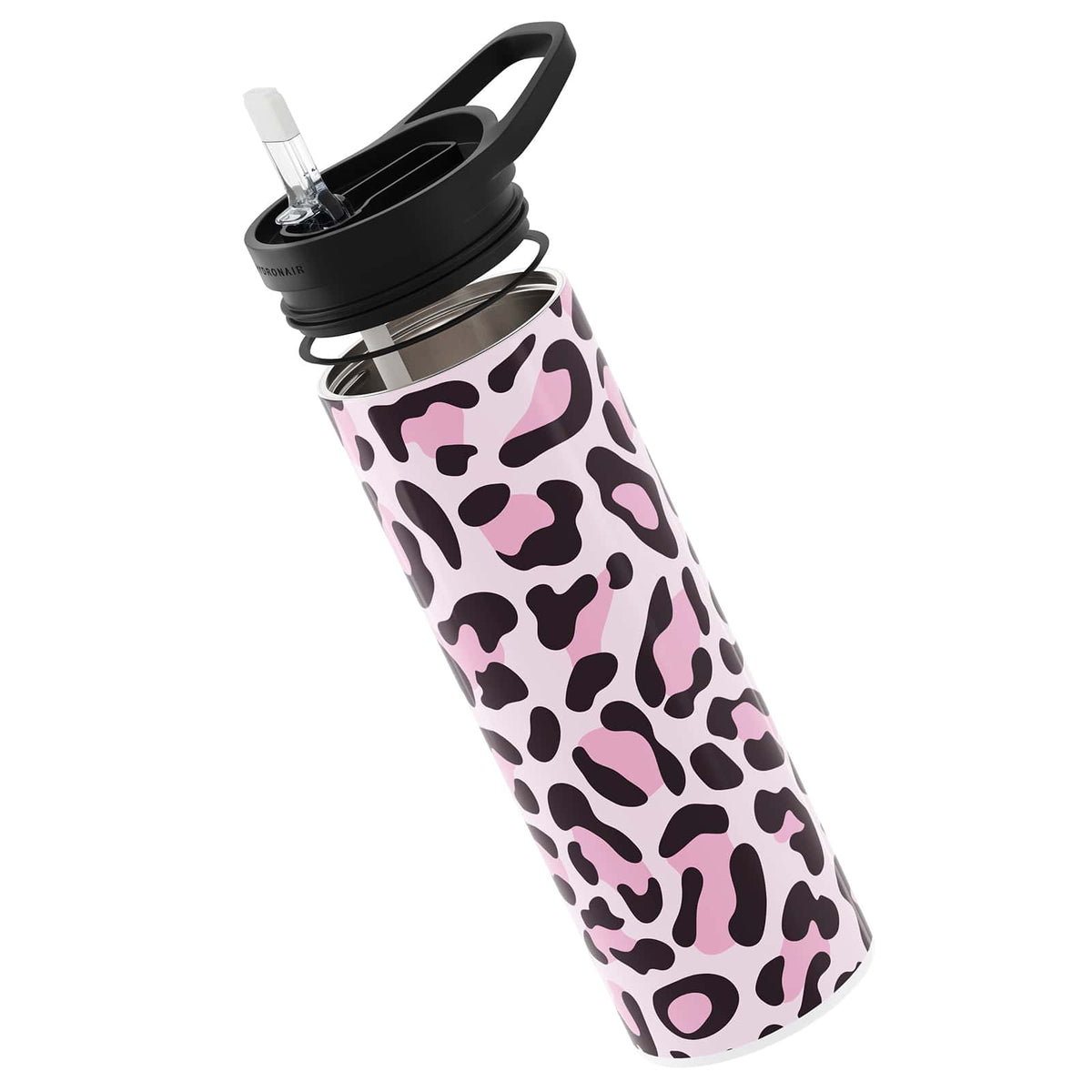 Hydronair 560ml Pink Leopard Print Reusable Bottle