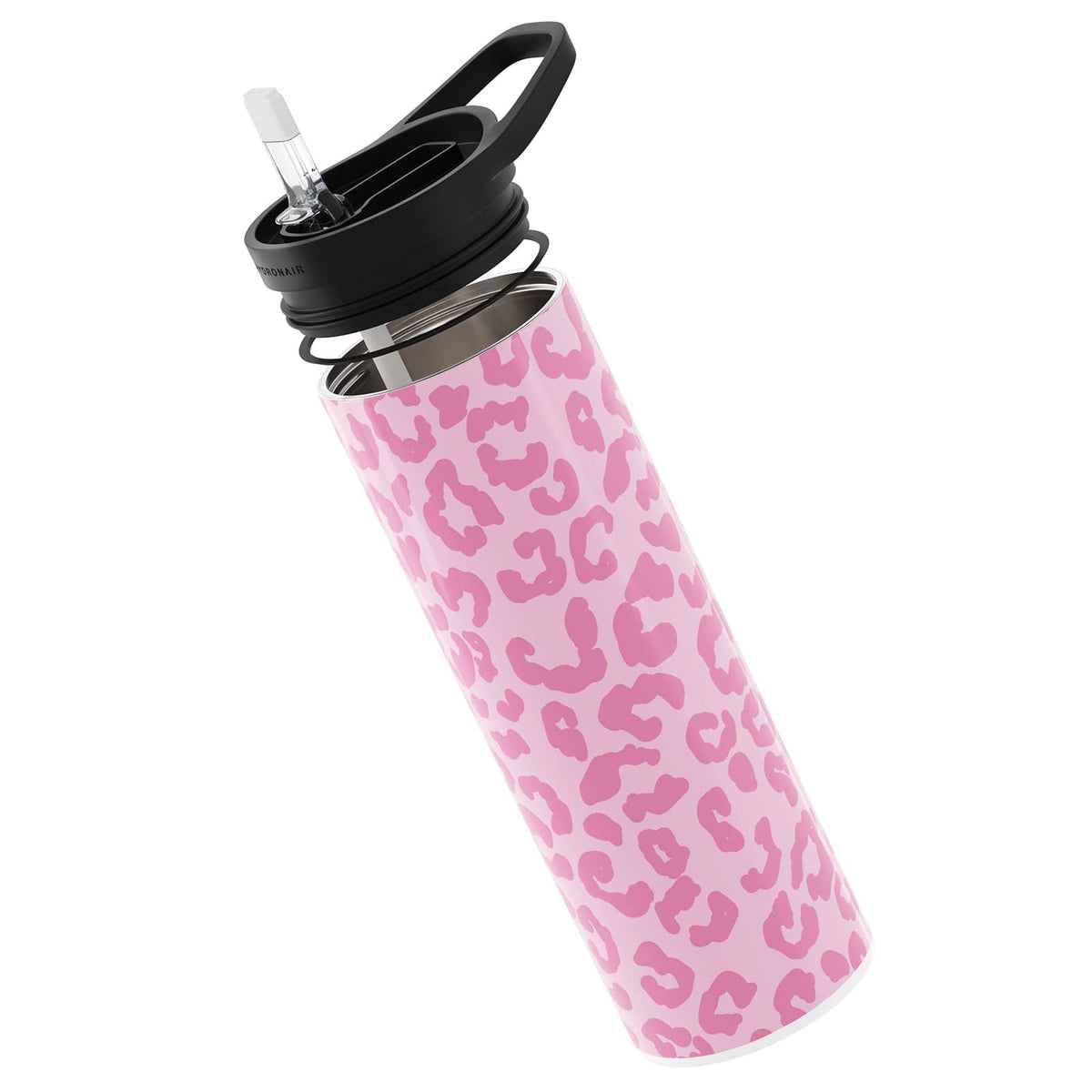 Hydronair 560ml Pink Leopard Print Reusable Bottle