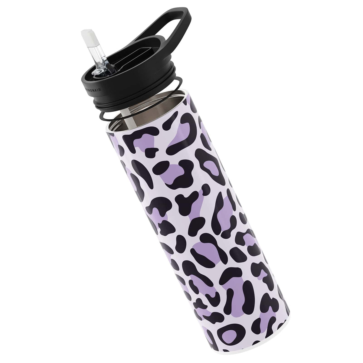 Hydronair 560ml Purple Leopard Print Reusable Bottle
