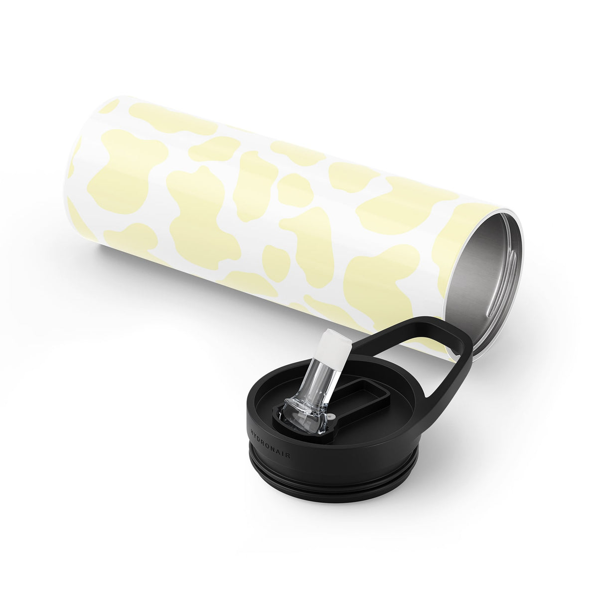 Hydronair 560ml Yellow Cow Print Bottle