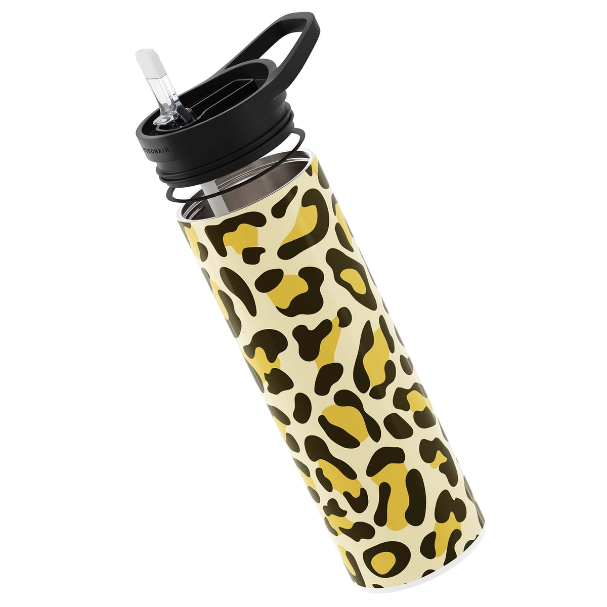 Hydronair 560ml Yellow Leopard Print Reusable Bottle