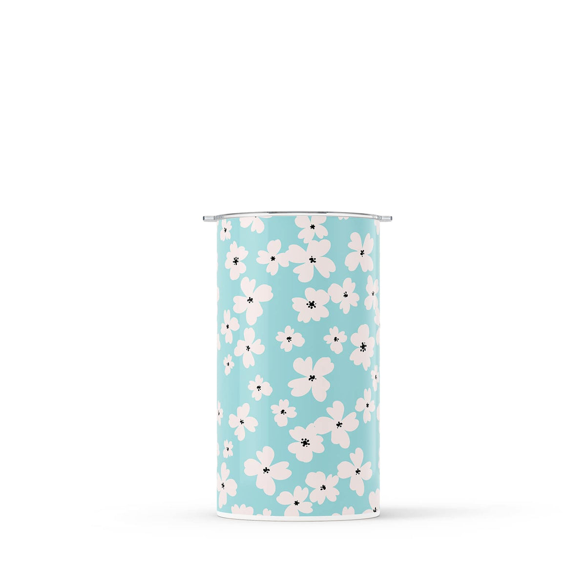 Light Blue Floral 340ml Reusable Coffee Cup By Hydronair 