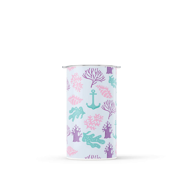 Light Blue Nautical 340ml Reusable Coffee Cup By Hydronair 