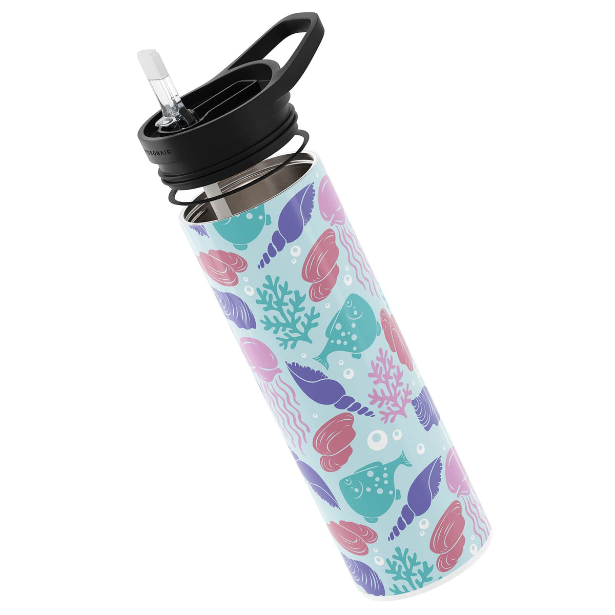 Light Blue Nautical 560ml Reusable Bottle By Hydronair
