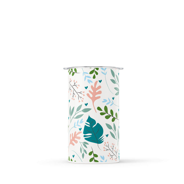 Light Green Floral 340ml Reusable Coffee Cup By Hydronair 