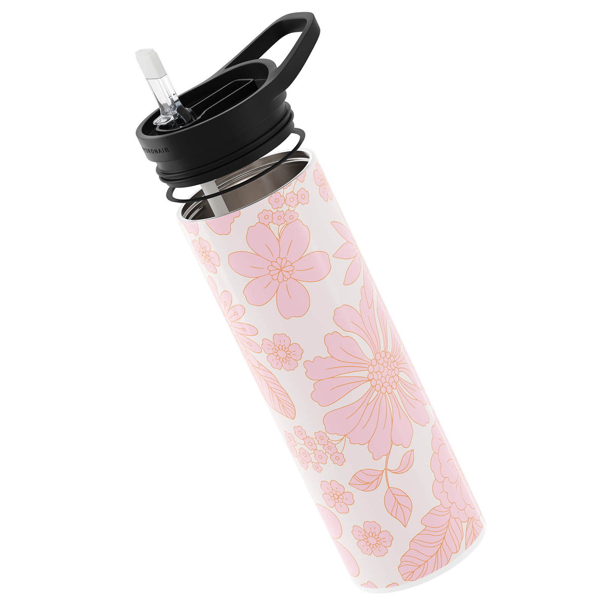 Light Pink Floral 560ml Reusable Bottle By Hydronair