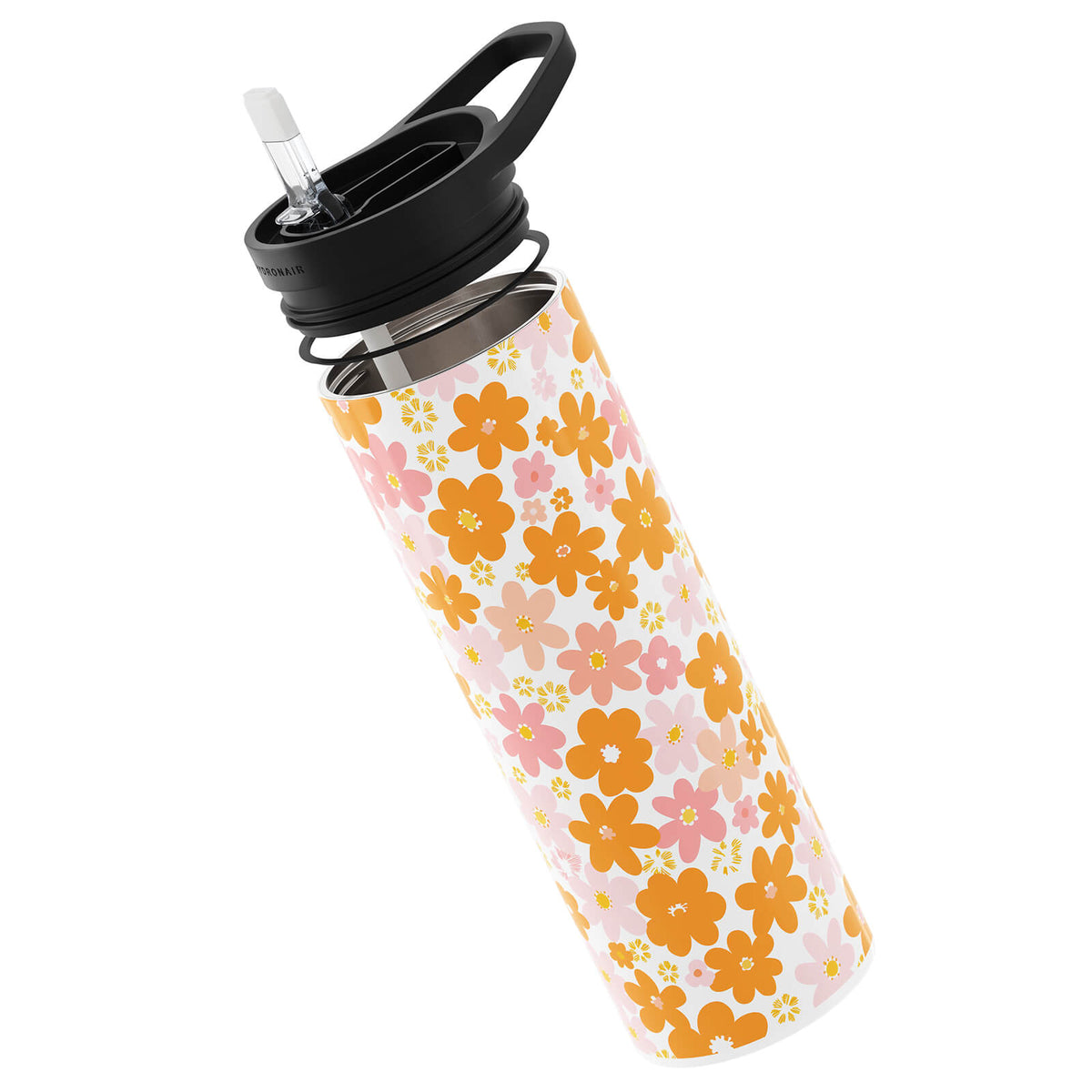 Light Pink Floral 560ml Reusable Bottle By Hydronair