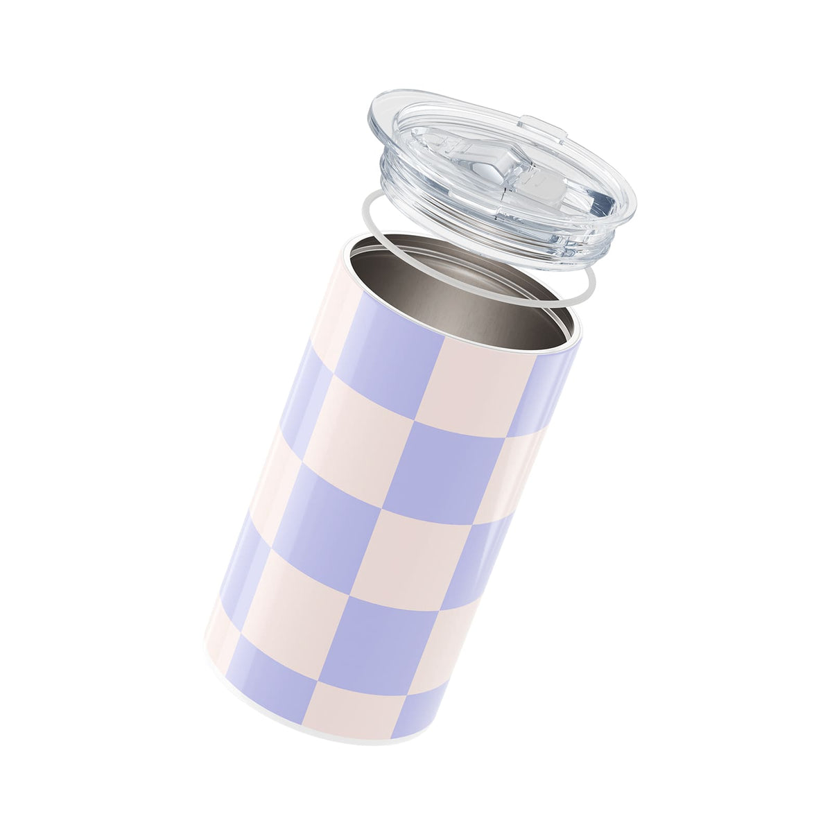 Lilac Checkered 340ml Coffee Cup By Hydronair 