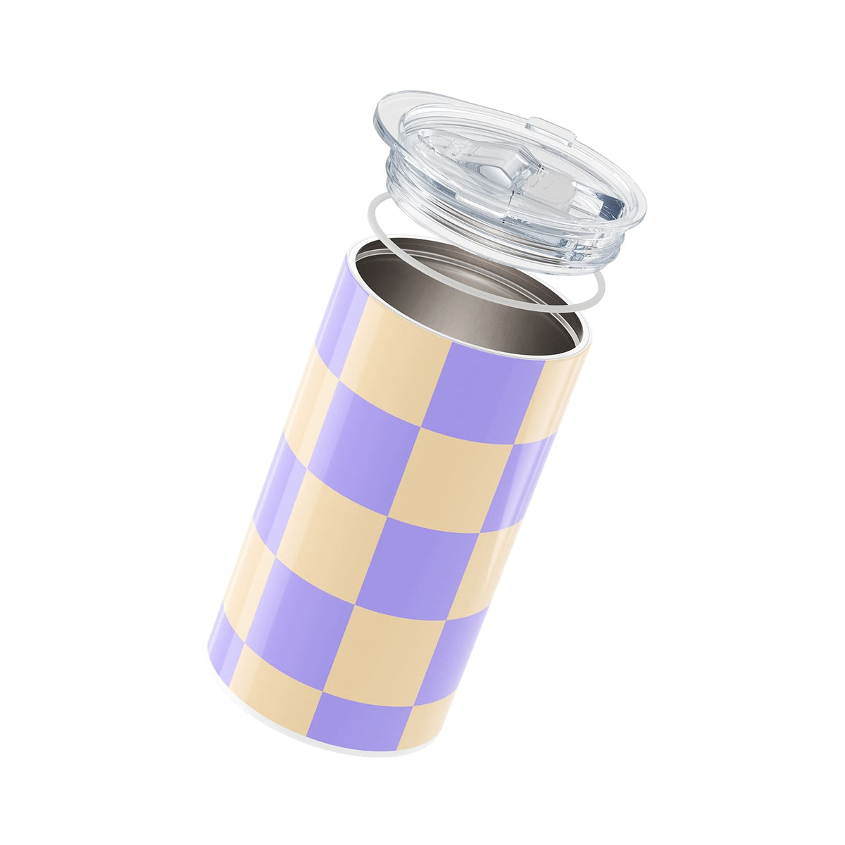Lilac Checkered 340ml Coffee Cup By Hydronair 