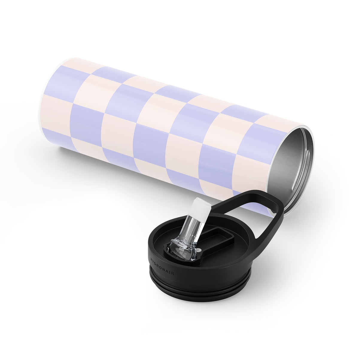 Lilac Checkered 560ml Bottle By Hydronair