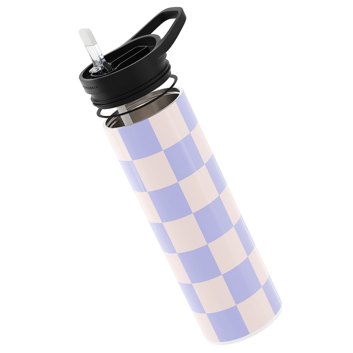 Lilac Checkered 560ml Reusable Bottle By Hydronair
