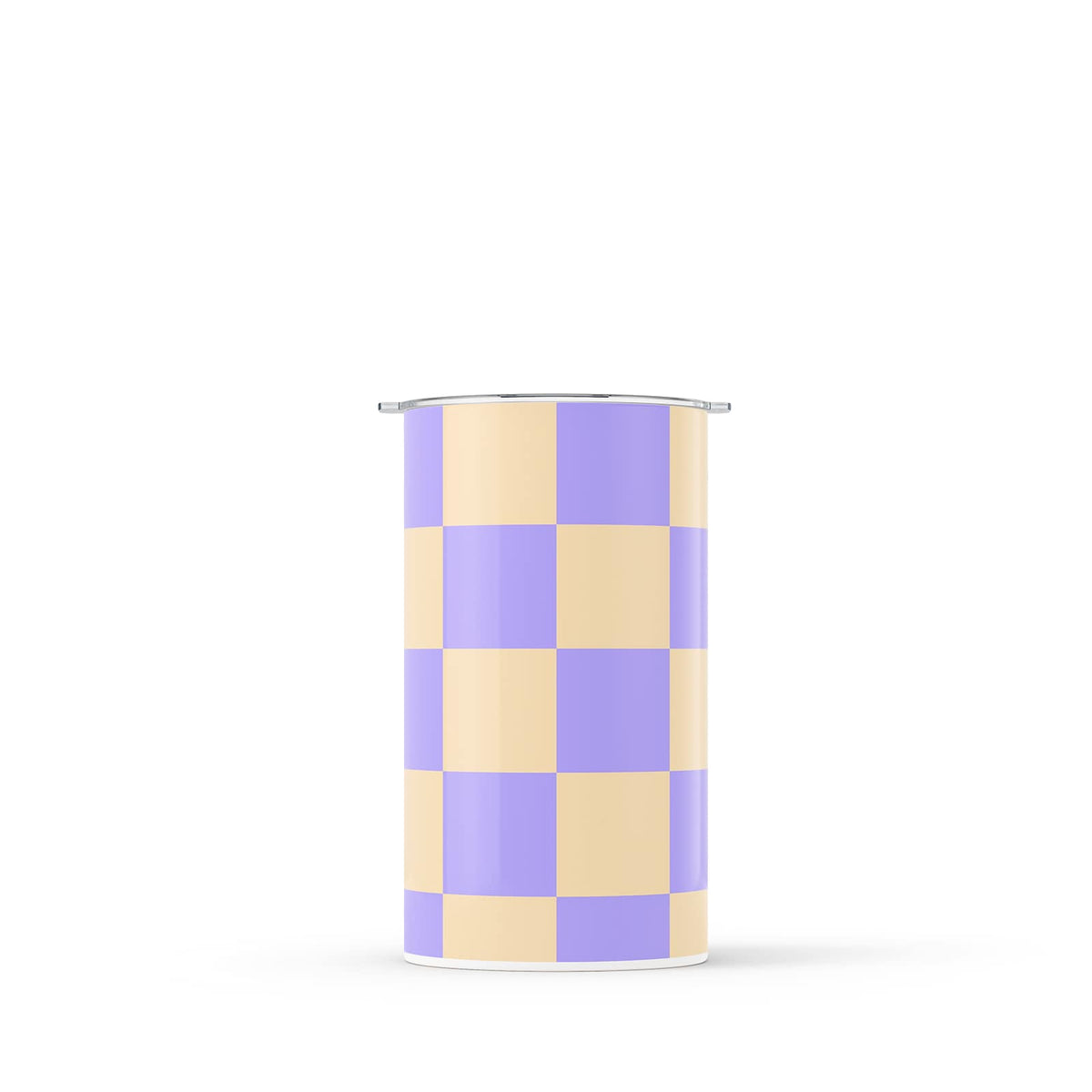 Lilac Checkered Double Walled 12oz Cup