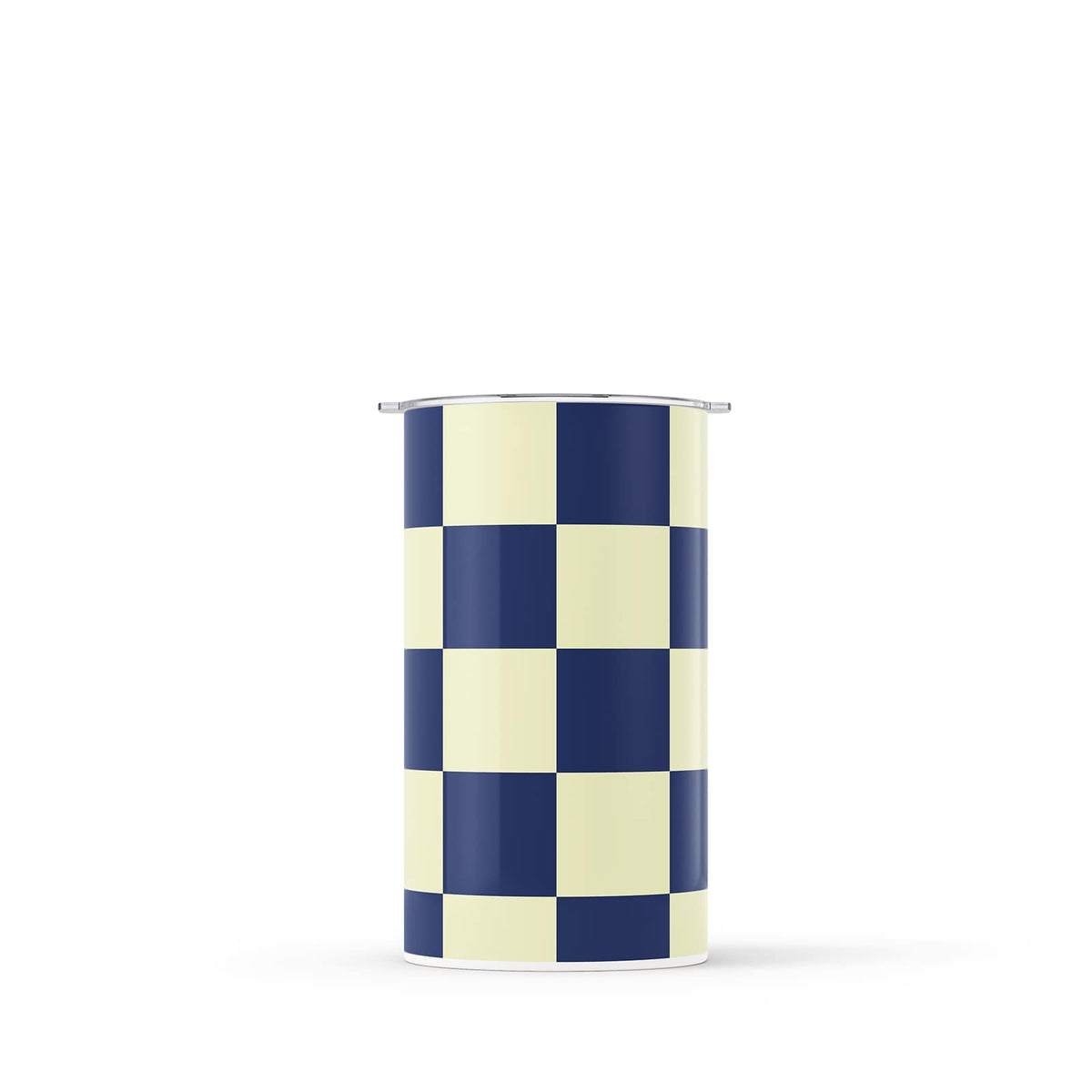 Navy Checkered 340ml Reusable Coffee Cup By Hydronair 