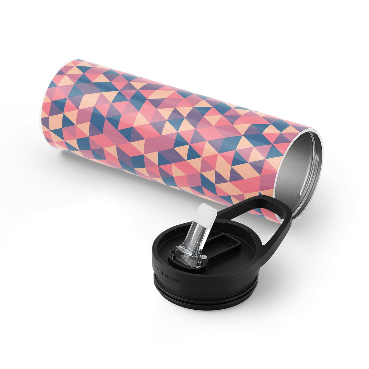 Navy Geometric 560ml Bottle By Hydronair