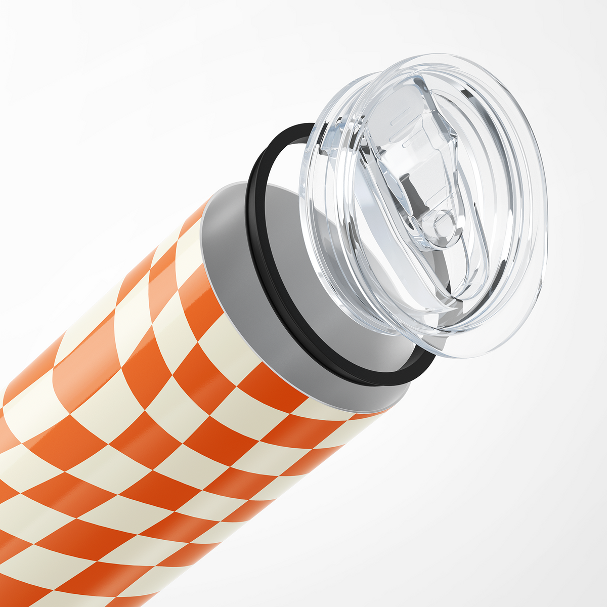 Orange Checkered Metal 20oz Tumbler