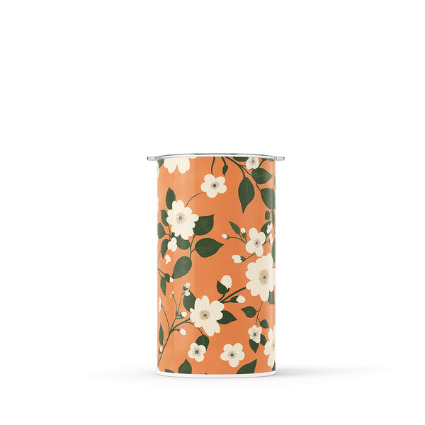 Orange Floral 340ml Reusable Coffee Cup By Hydronair