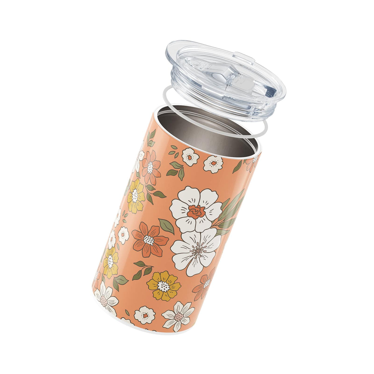 Orange Floral Insulated 12oz Cup