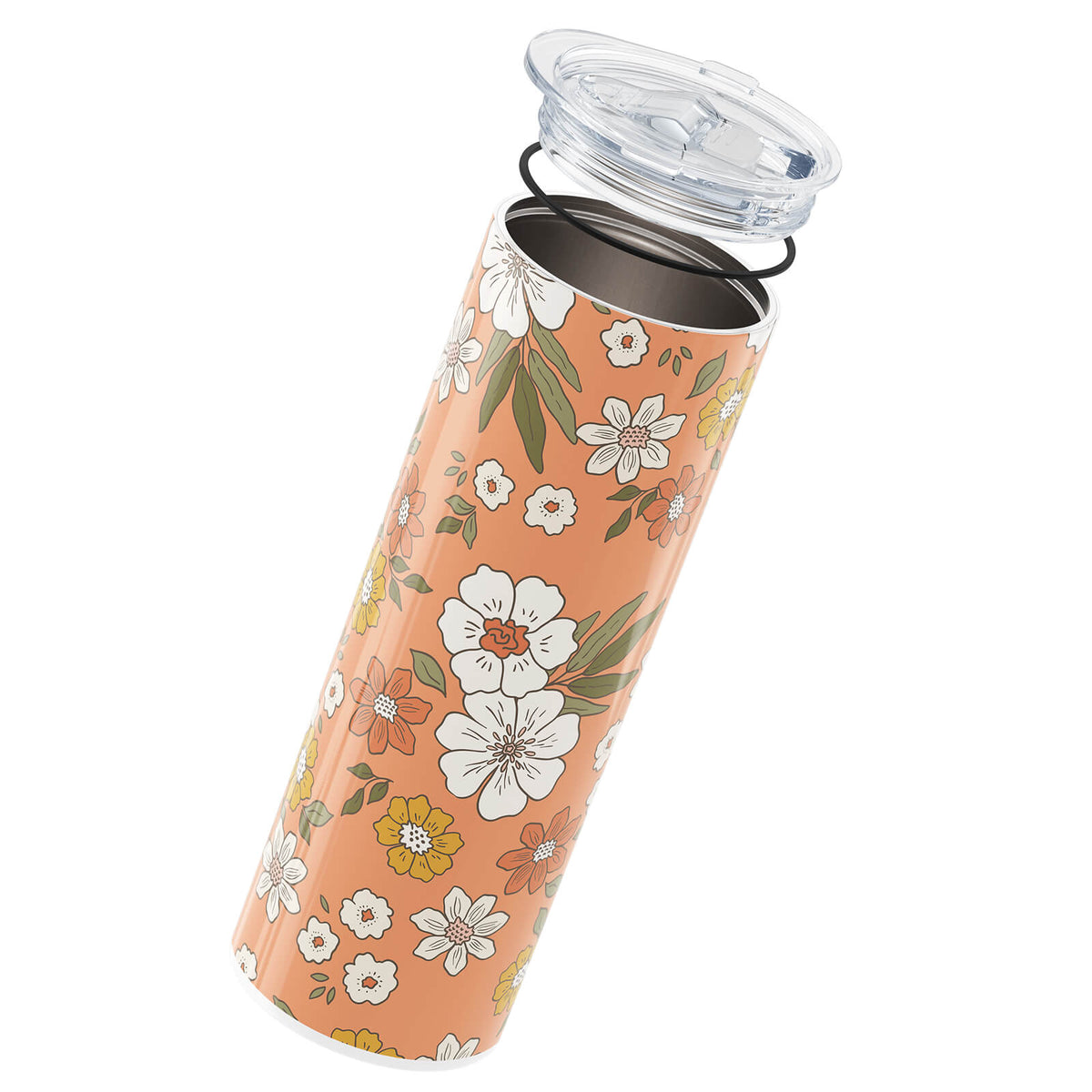 Orange Floral Insulated 20oz Cup