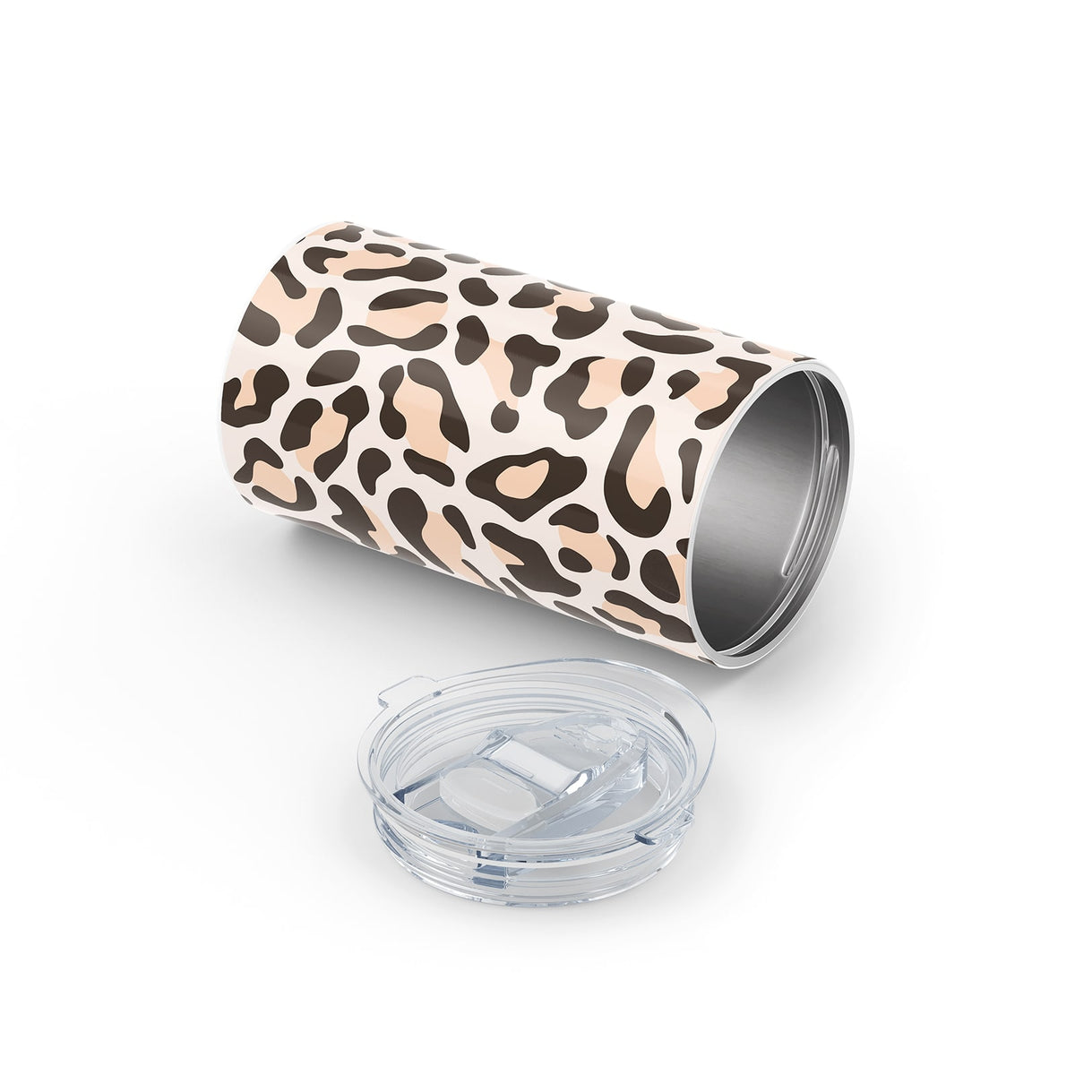 Orange Leopard Print Metal 12oz Tumbler