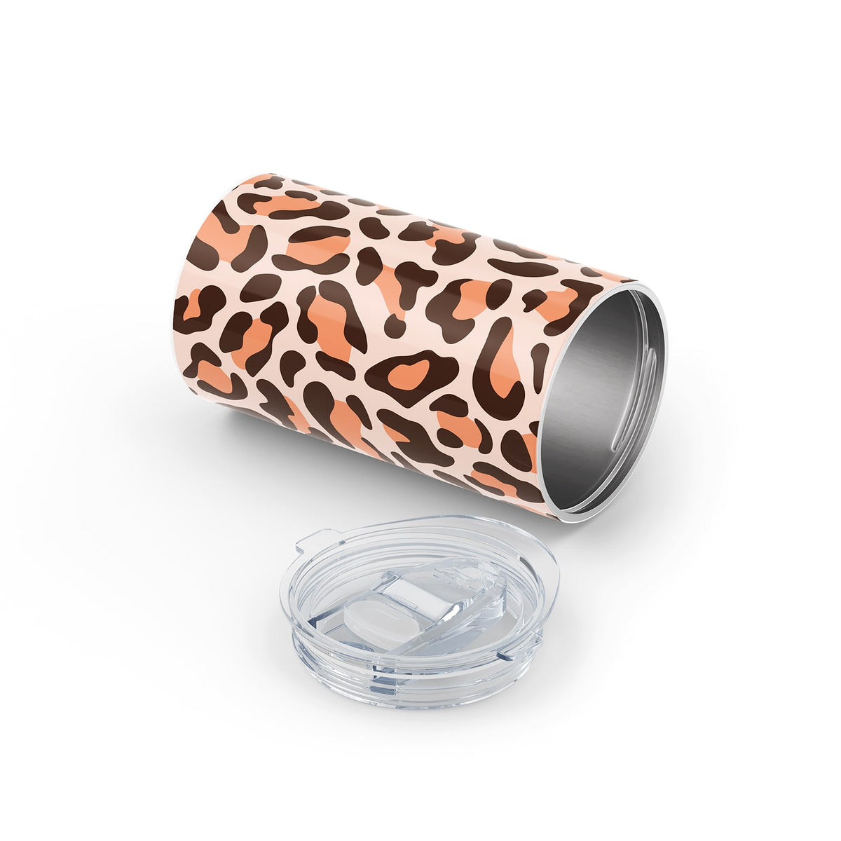 Orange Leopard Print Metal 12oz Tumbler