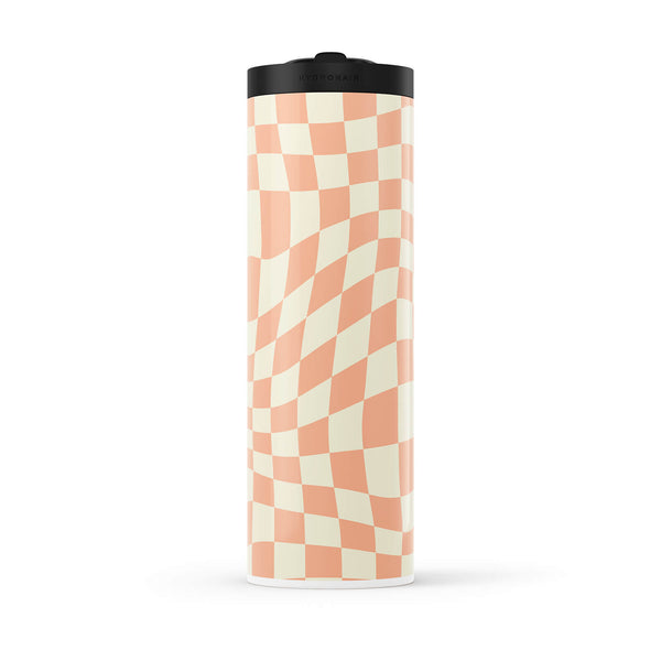 Peach Checkered 560ml Water Bottle By Hydronair