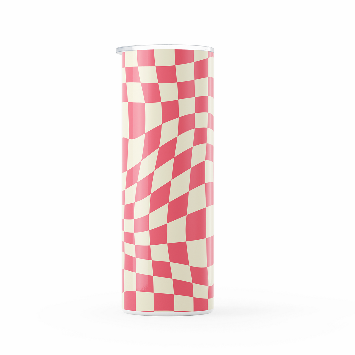 Pink Checkered Tumbler