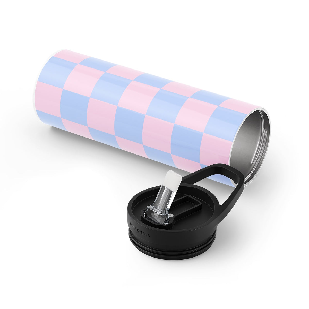Pink Checkered 560ml Bottle By Hydronair