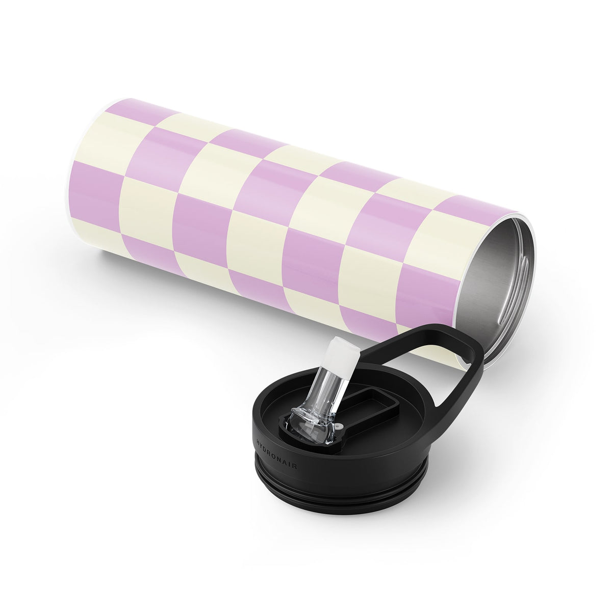 Pink Checkered 560ml Bottle By Hydronair