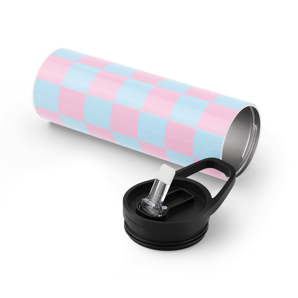 Pink Checkered 560ml Bottle By Hydronair