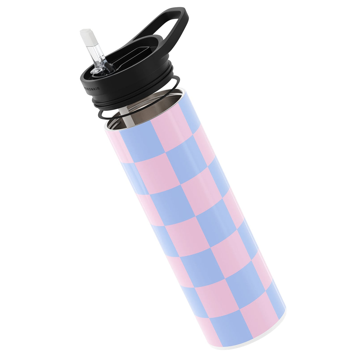 Pink Checkered 560ml Reusable Bottle By Hydronair