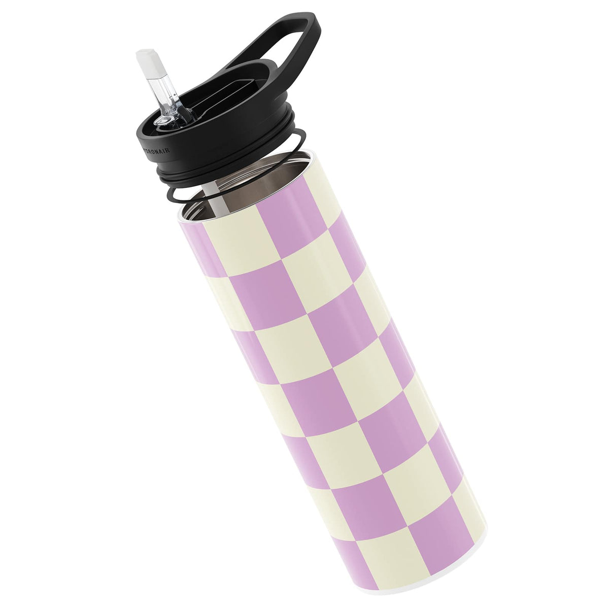 Pink Checkered 560ml Reusable Bottle By Hydronair