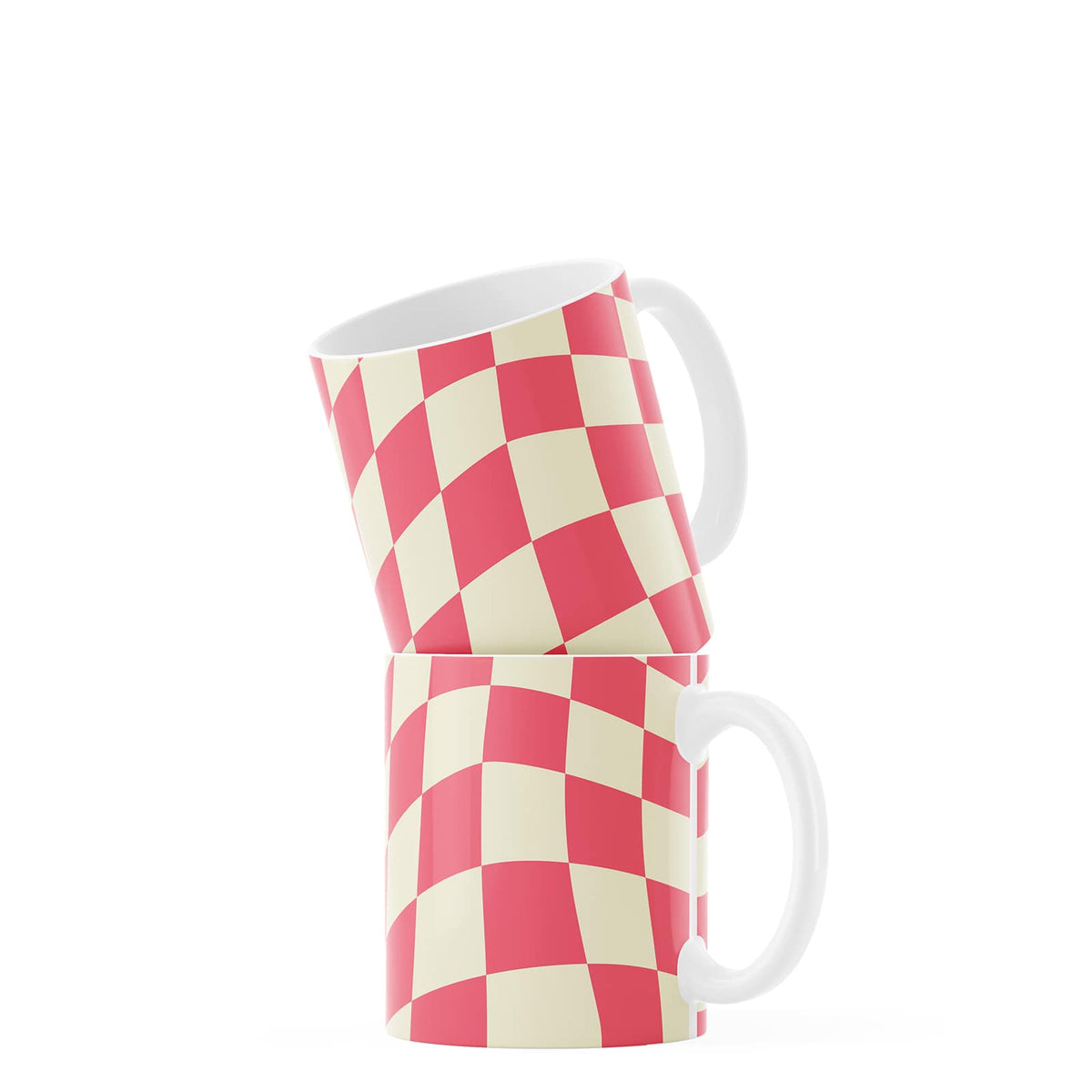 Pink Checkered Coffee Mug 