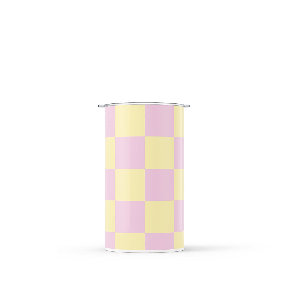 Pink Checkered Double Walled 12oz Cup