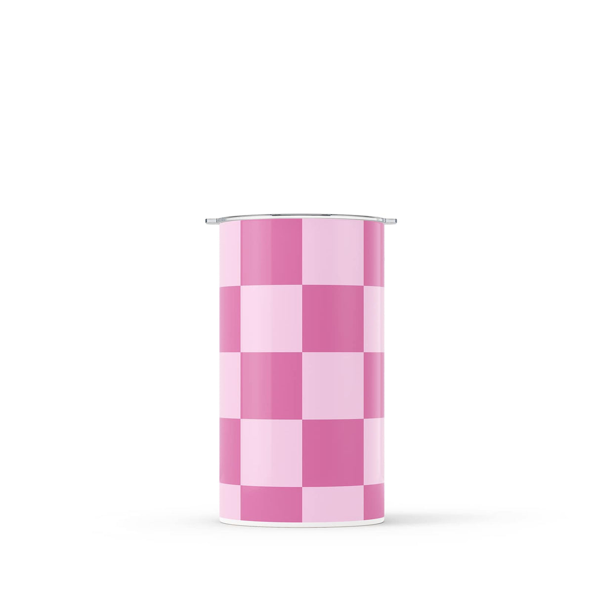 Pink Checkered Double Walled 12oz Cup