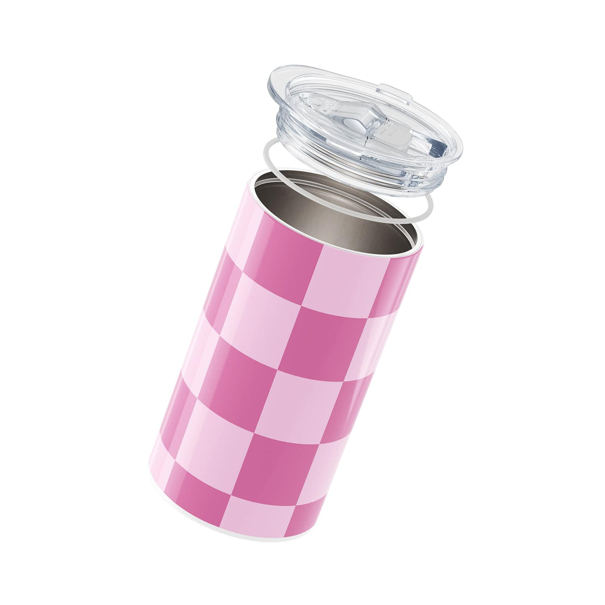 Pink Checkered Insulated 12oz Cup