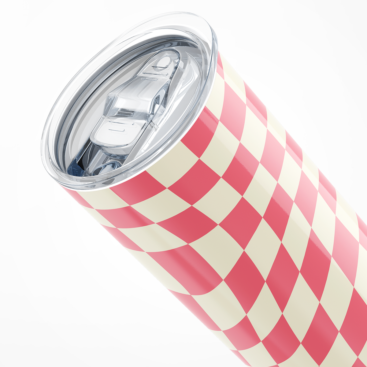 Pink Checkered Insulated 20oz Tumbler