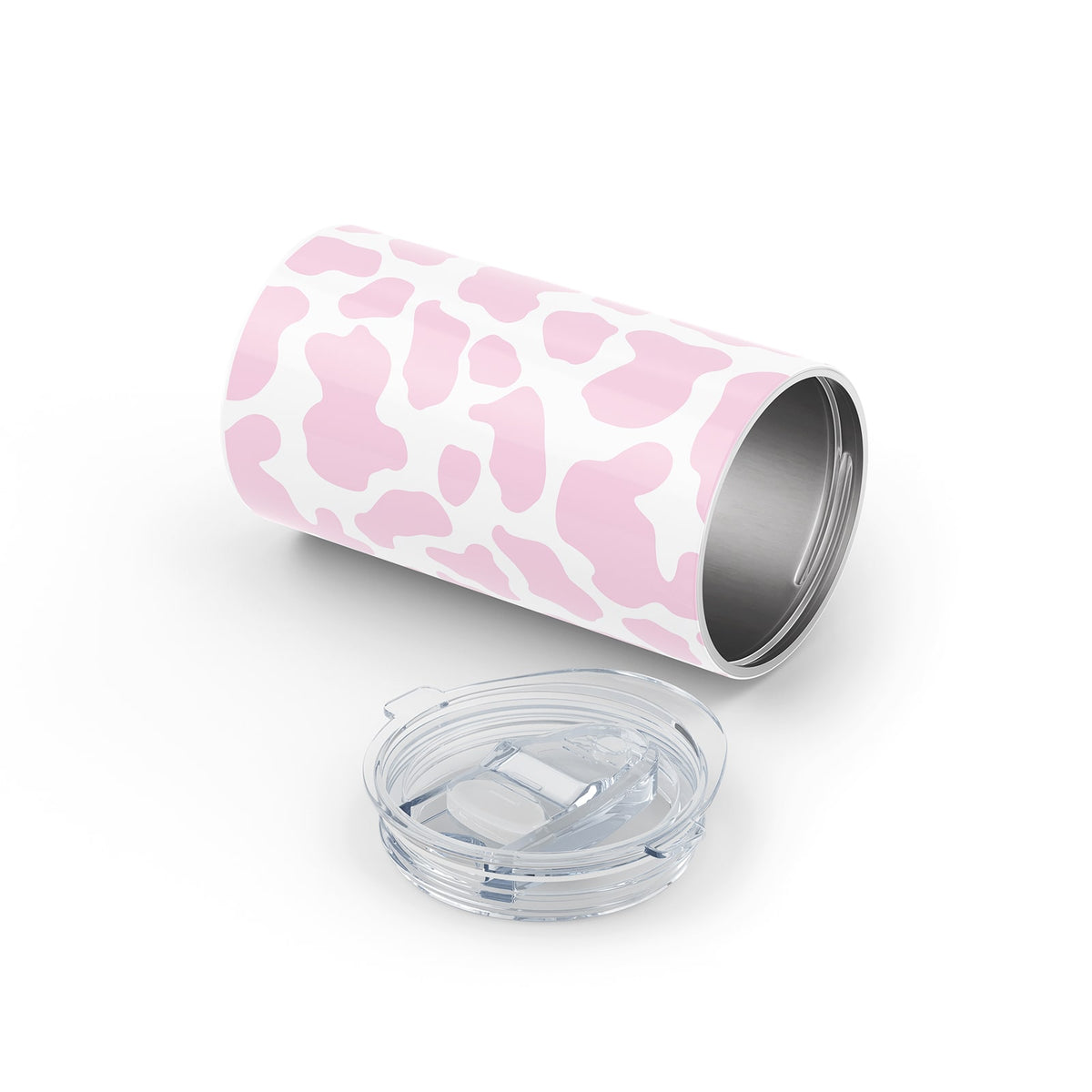 Pink Cow Print Metal 12oz Tumbler