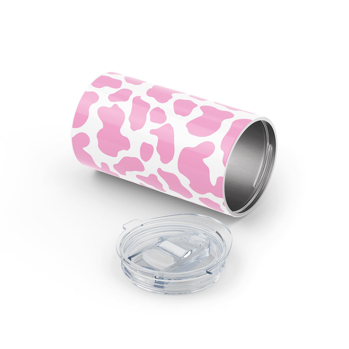 Pink Cow Print Metal 12oz Tumbler